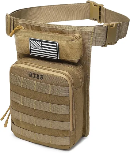 Miniatura 2 de Bolsa táctica de motocicleta para muslo, pierna caída, con funda para pistola de fuego para armas de fuego, para hombres, caza, campo de tiro, 3