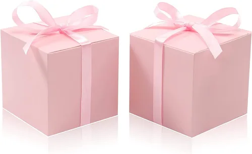 Miniatura 9 de COTOPHER 100 cajas de regalo pequeñas, cajas de regalo de 2 x 2 x 2 pulgadas, cajas de regalo de papel con cintas, caja de dulces para recuerdos