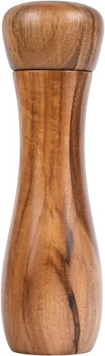 Molinillo de pimienta, molinillo de cerámica ajustable tanto para pimienta como para sal, madera de acacia, altura de 8 pulgadas, diámetro de 2.4 in