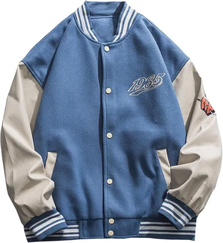 Miniatura 2 de Aelfric Eden Chaqueta universitaria con estampado de amor y letras para hombre, chaqueta de béisbol con gráficos vintage, unisex, ropa de calle