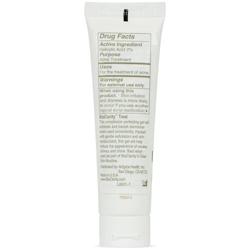 Miniatura 4 de bioClarity Gel de tratamiento para el acné 2% ácido salicílico + núcleo de avena hidratante 100% vegano, ingredientes limpios 1 onza líquida