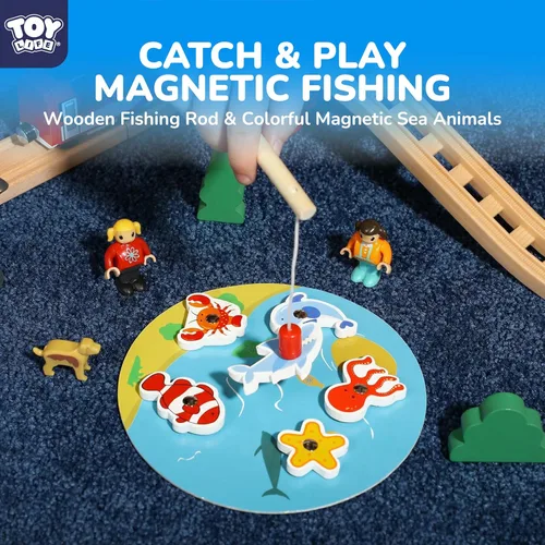 Miniatura 8 de TOY Life Juego de Tren de Madera para Niños Pequeños de 2-4 Años, 119 Piezas Juguetes de Tren de Ciudad con Vías de Tren de Madera, Juego de Tren