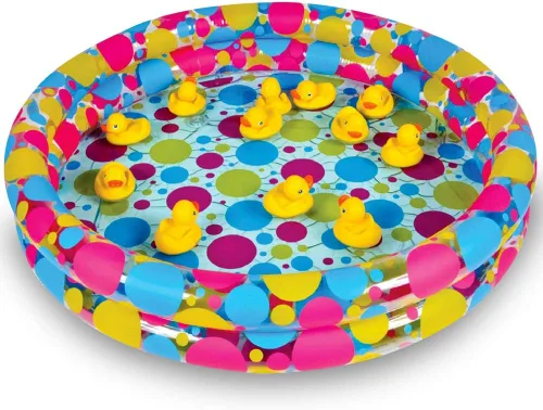 ArtCreativity Piscina de juego de carnaval de Duck Pond - Mini piscina inflable de pato de 3 pies para niños, piscina duradera para niños para