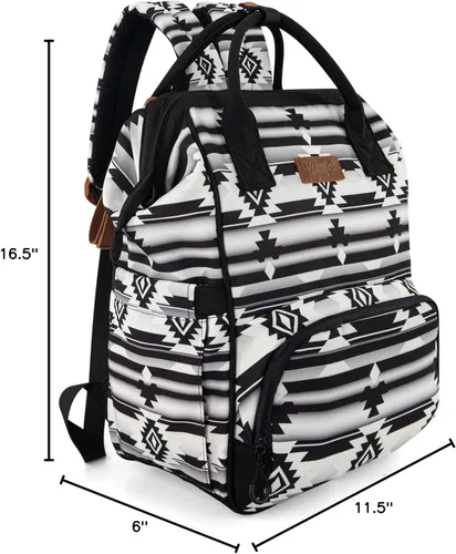 Miniatura 7 de Wrangler - Mochila Azteca Organizada, Mochila de Día, Bolsa de Viaje para Bebé con Correa para Cochecito y Bolsillos Laterales para Botellas, Angel