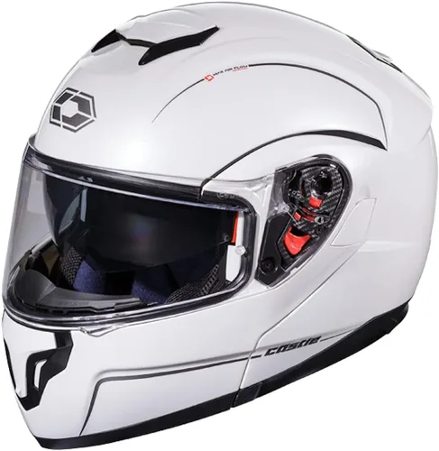 Castle X Atom SV - Casco modular para motocicleta Blanco perla