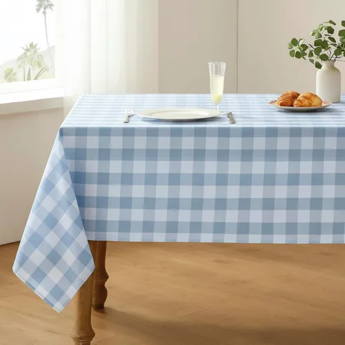 Miniatura 11 de Veblandy - Mantel cuadrado a cuadros impermeable de gingham, lavable, a cuadros de búfalo, funda de mesa sin arrugas para cocina, comedor y pícnic