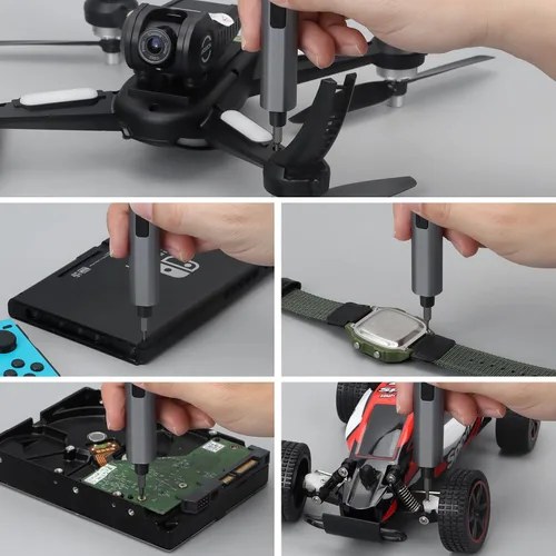 Miniatura 8 de SHARDEN Mini destornillador eléctrico, kit de destornillador eléctrico pequeño 29 en 1 con 24 puntas magnéticas, herramienta de reparación