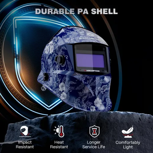 Miniatura 2 de ARCCAPTAIN Casco de soldadura con pantalla de visualización grande, capucha de soldadura auto oscurecimiento con claridad óptica superior 1/1/1/1