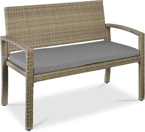 Miniatura 10 de Best Choice Products Banco Exterior de Mimbre para 2 Personas, Bancos de Jardín y Patio, Mobiliario de Exterior para Patio Trasero, Porche con Cojín