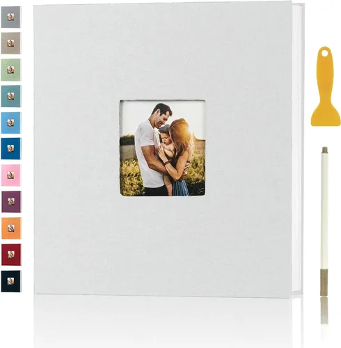 Miniatura 15 de Álbum de Fotos con Páginas Autoadhesivas para Fotos de 4x6 5x7 8x10 Pulgadas, Álbum de Fotos Magnético tipo Scrapbook con Páginas Adhesivas, Libros
