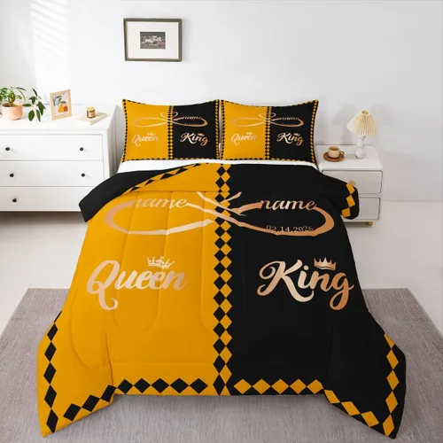 Miniatura 34 de Juego de edredón de San Valentín para parejas, juegos de ropa de cama rojo y blanco para niños, niñas, adolescentes, con texto en inglés "I Love
