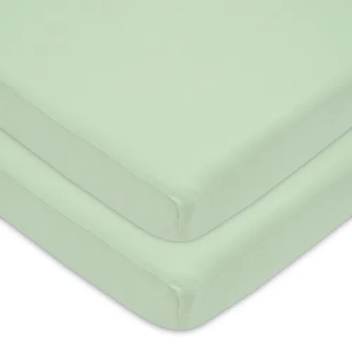 Miniatura 20 de American Baby Company - Juego de 2 sábanas ajustadas de mini cuna 100% algodón natural 38" x 24" - Sábanas portátiles pequeñas y transpirables