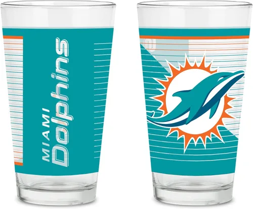 Miniatura 34 de Rico Industries NFL Football Main - Juego de 2 vasos clásicos de 16 onzas con logotipo impreso digitalmente, apto para lavavajillas NFL Football