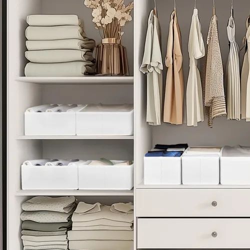 Miniatura 7 de Criusia Organizador de cajones de ropa, paquete de 21 organizadores de aparador para ropa de bebé, ropa interior, calcetines, organizadores Blanco