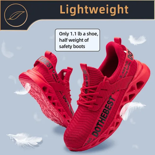 Miniatura 67 de Furuian - Tenis con punta de acero para hombres y mujeres, zapatos de seguridad ligeros, cómodos, a prueba de pinchazos, zapatos de trabajo