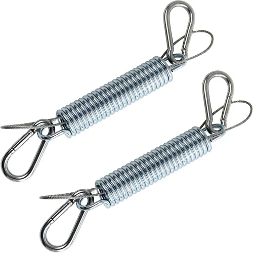 Miniatura 8 de Muelles oscilantes para porche, capacidad de 700 libras, kit de resorte de acero inoxidable para silla colgante, 2 resortes, 4 mosquetones de gancho