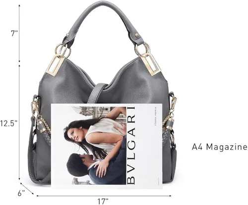 Miniatura 3 de Dasein Purses for Women Vegan Leather Handbags Rhinestones Hobo Bags Tote Purse Shoulder Bag Ladies Handbag