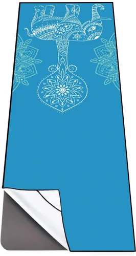 Miniatura 15 de QiyI Toalla para Esterilla de Yoga con Bolsillos en las Esquinas, Toallas de Yoga Antideslizantes que Absorben el Sudor para Yoga Caliente, Mantas