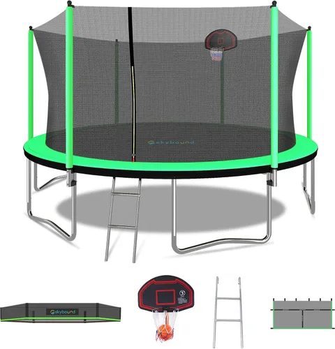 Miniatura 14 de SkyBound Trampoline with Safety Padded Poles - 10ft 12ft 14ft 15ft 16ft Large Outdoor Backyard ASTM Approved Trampolines for Kids & Adults - Heavy