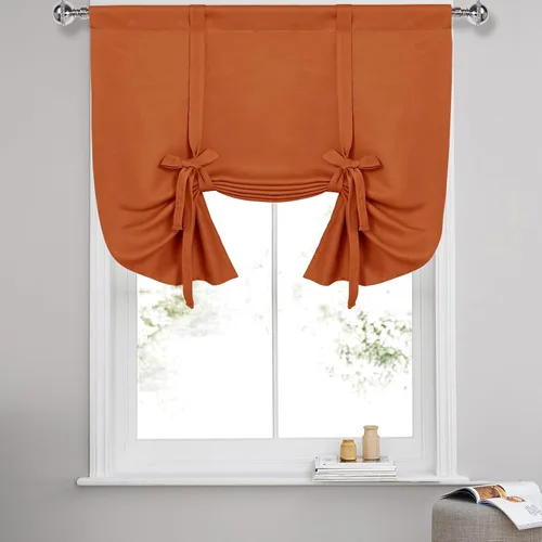 Miniatura 27 de DWCN Cortinas Opacas - Persiana Enrollable con Lazos para Ventana, Aislamiento Térmico, Oscurecimiento de Habitación, Cortinas con Bolsillo