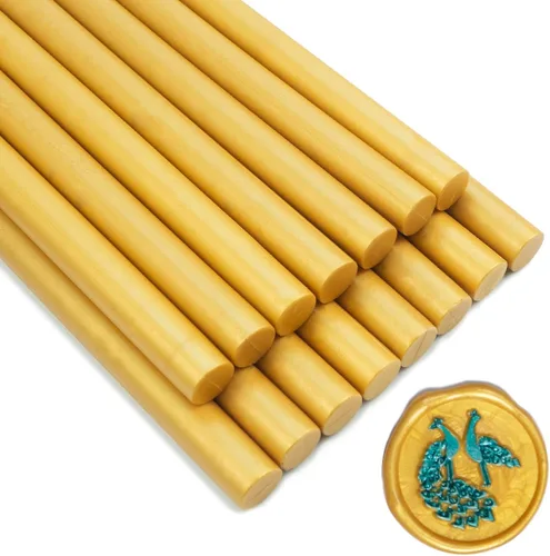 Miniatura 10 de Barra de sellado de cera, 15 piezas de pistola de pegamento para invitaciones de boda, tarjetas, sobres, oro rosa, material de cera flexible