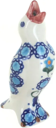 Pájaro de pastel de sabana de cerámica polaca rosa azul