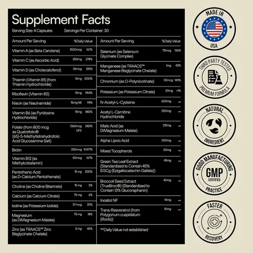 Miniatura 3 de Heylo Multi+ Suplemento multivitamínico avanzado – Aumenta la energía, mejora el apoyo inmunológico, proporciona protección antioxidante, promueve