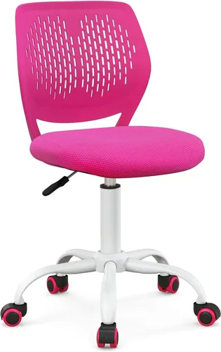Miniatura 12 de Giantex Silla de escritorio moderna para niños, silla de estudio sin brazos con altura ajustable, silla de oficina ergonómica con ruedas, silla