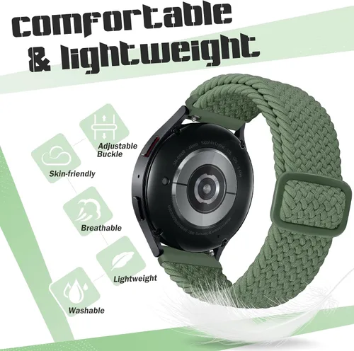 Miniatura 27 de Correa de reloj trenzada Solo Loop – 0.709 in, 0.787 in, 0.866 in, correa trenzada de liberación rápida, correas de reloj elásticas de nailon