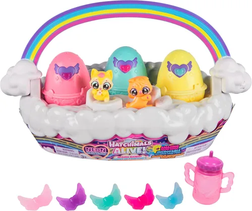 Miniatura 11 de Hatchimals Alive, Rainbow Hatchery con 6 Mini Figuras en Huevos de Revelación de Color y Más de 10 Accesorios, Regalos y Rellenos de Media