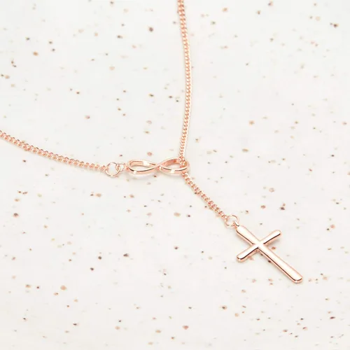 Miniatura 2 de Dear Ava Infinity First Holy Communion Necklace Sympathy Gift For Teen Girls Sterling Silver Modern Jewelry Cross Pendant with Heartfelt Card 1st