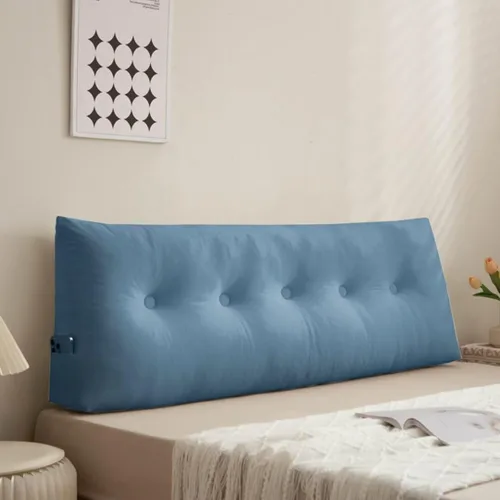 Miniatura 13 de Almohada para cabecero, cojín de cuña de lectura, tamaño grande, color beige, cojín para cabecero, respaldo triangular, para cama de día, litera