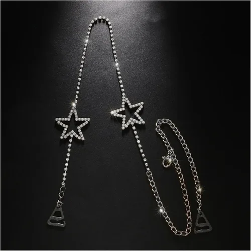 Miniatura 4 de 1 par de correas de hombro de diamantes de imitación de lujo, joyería de cristal, cadena de ropa interior de diamantes de imitación, cadena