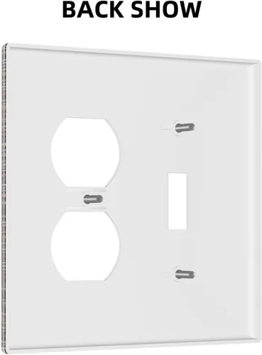 Miniatura 817 de Placa Decorativa de Pared de Granja Rústica con Cuerno de Madera para Puerta de Granero 1 Banda Duplex Cubiertas de Toma Eléctrica Soltera