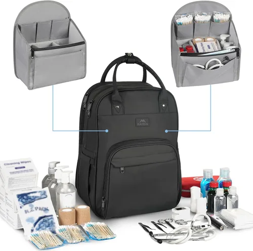 Miniatura 2 de MATEIN Mochila para enfermera, mochila médica de enfermería acolchada impermeable para mujeres, se adapta a portátiles de 17 pulgadas, bolsa clínica