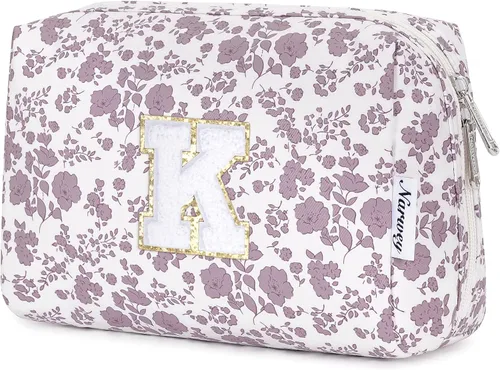 Miniatura 35 de Narwey Bolsa de maquillaje con inicial, regalos de graduación para adolescentes, niñas, niños y adolescentes, cosas de moda de 6 a 18 años, bolsa