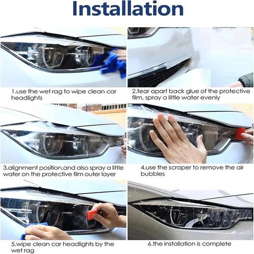 Miniatura 7 de NAKEAH Car Light Film for Volvo XC40 2019 2020 Smoked Black Car Headlight Protective Film Scratch TPU Light Cover Film