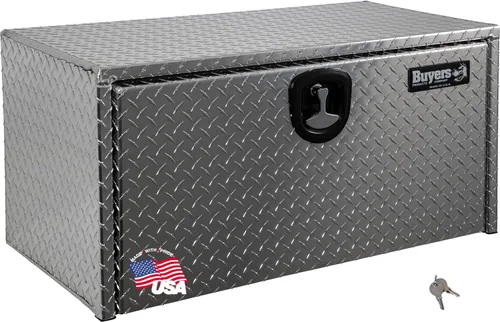 Miniatura 11 de Buyers Products 1705148 - Caja de camión de aluminio diamantado para debajo de la carrocería con pestillo de mango en T, 14 x 12 x 16 pulgadas