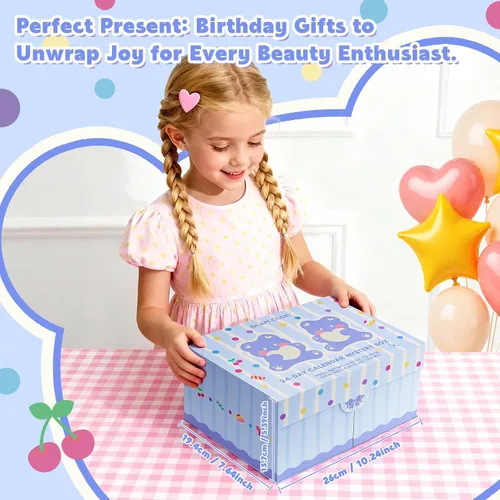Miniatura 2 de Glam Code Calendario de Adviento de maquillaje de 24 días 2025, juego de regalo de maquillaje de belleza para adolescentes y mujeres adultas, Azul