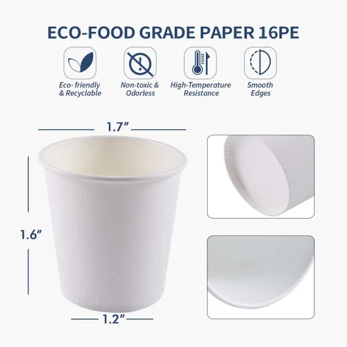 Miniatura 5 de Turbo Bee Paquete de 300 vasos de papel desechables de 4 onzas, vasos para bebidas calientes/frías, vasos de papel pequeños para baño y enjuague