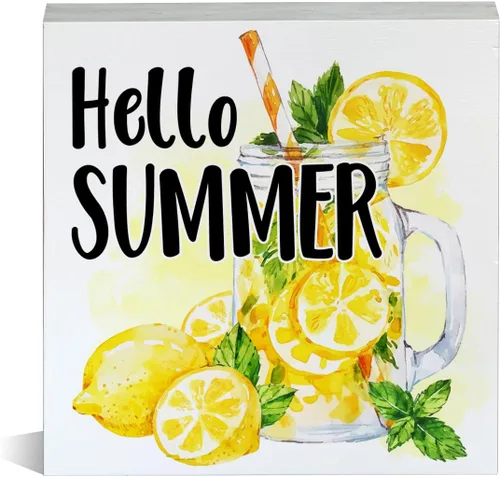 Miniatura 12 de Letrero de madera con diseño de girasol de granja, con texto en inglés "Hey There Sunshine", letrero decorativo de escritorio de verano, decoración