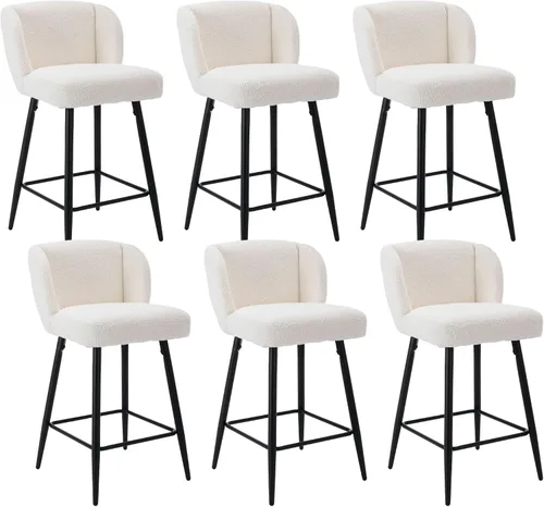 Miniatura 10 de RIVOVA Taburetes de bar de 26 pulgadas de altura de mostrador con respaldo, juego de 2 taburetes de bar modernos para encimera de cocina, taburetes