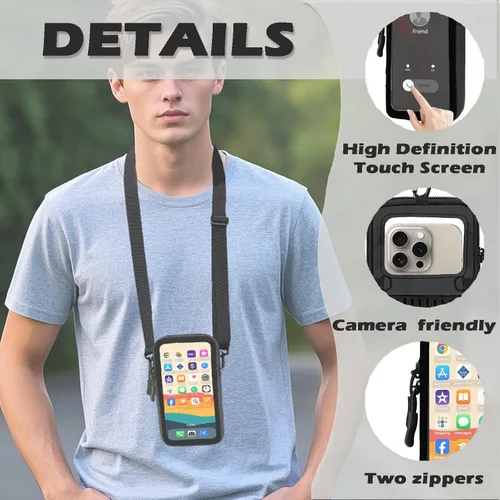 Miniatura 2 de Prime Comfort Funda para teléfono celular con correa cruzada ajustable y correa para la muñeca, bolsa transparente para teléfono celular compatible
