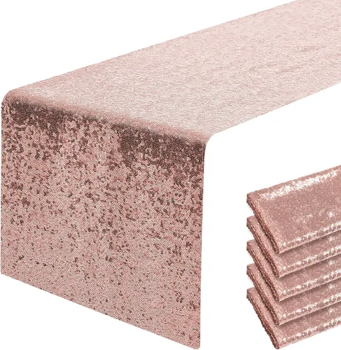 Miniatura 15 de Pufogu - Camino de mesa de lentejuelas brillantes de 12 x 72 pulgadas para fiestas de cumpleaños, decoración de bodas, despedidas de soltera