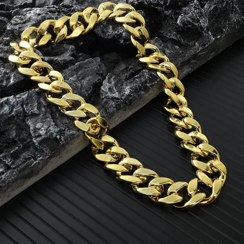 Miniatura 4 de 12 collares falsos de cadena de rapero Hip Hop a granel para hombres y mujeres, disfraz de los años 80, joyería de rapero estilo punk de los años