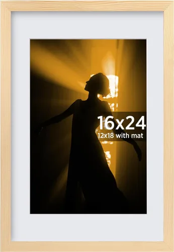 Miniatura 15 de Egofine Marco de fotos de madera maciza de 22 x 28 pulgadas cubierto por plexiglás mate para 18 x 24 pulgadas, color negro para montaje en pared