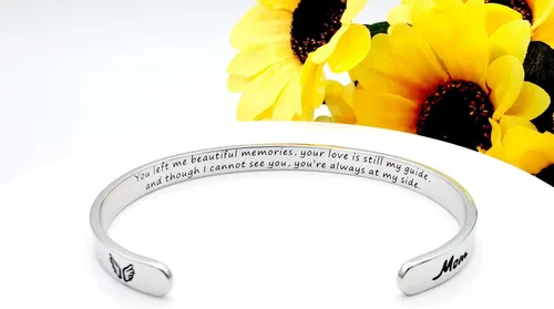 Miniatura 56 de Pulseras inspiradoras para mujer, joyería de acero inoxidable, con refranes, pulsera motivacional con mensaje oculto, pulseras grabadas para mejor