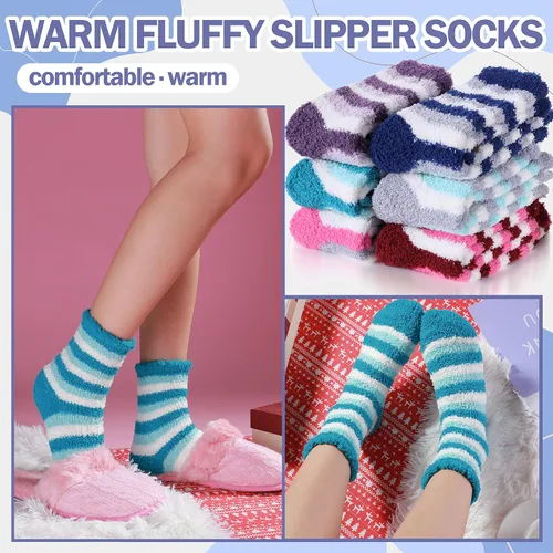 Miniatura 3 de ANTSANG Womens Fuzzy Socks Slipper Winter Fluffy Comfy Cozy Socks Cabin Warm Home Socks