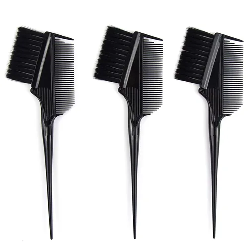 Miniatura 4 de Emperor - Pinceles de tinte para el cabello, 3 aplicadores de tinte en ángulo con peines integrados, cepillo de retoque de raíces y color para salón