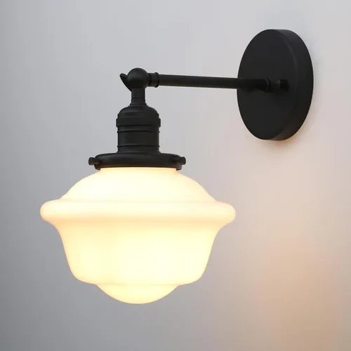 Miniatura 10 de Pathson Modern Wall Sconce, Milk White Bathroom Vanity Light Fixture, Wall Lighting for Bedroom Living Room Hallway Home Decor